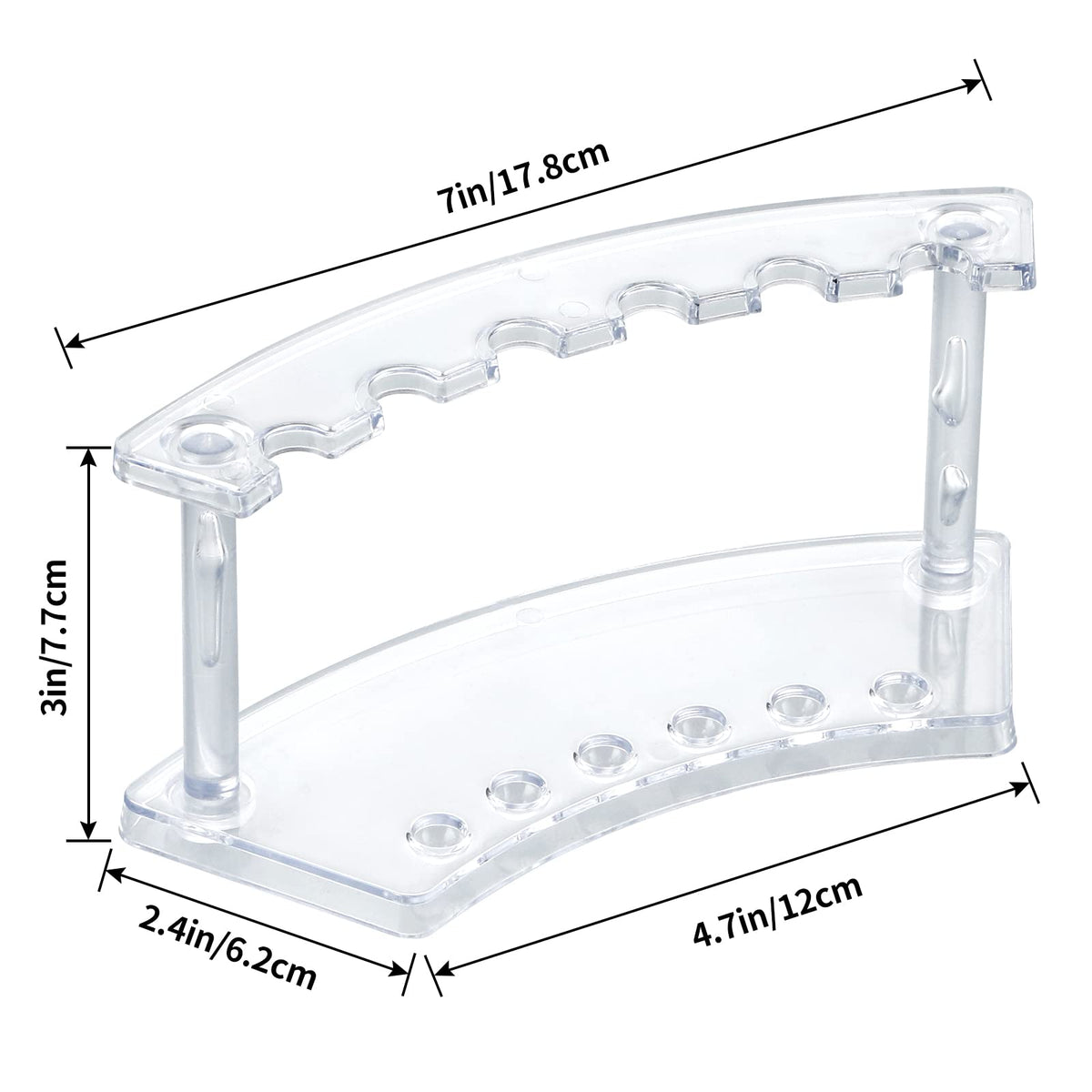 MOLIGOU 6 Pcs Pen Display Stand, 6 Slots Plastic Pen Holder, Clear Pen Display Rack for Craft Shows