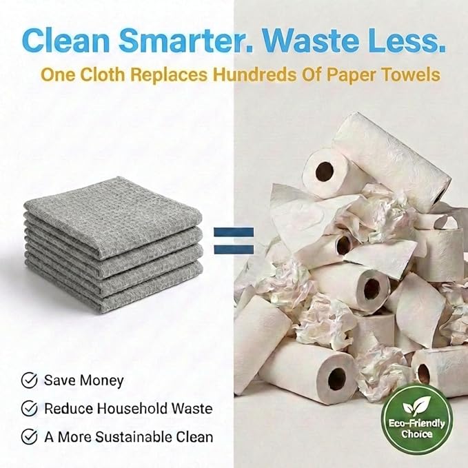 Waffle Weave Microfiber Towel, 12 x 12 inches, Barista Towels, Lint Free Cloth