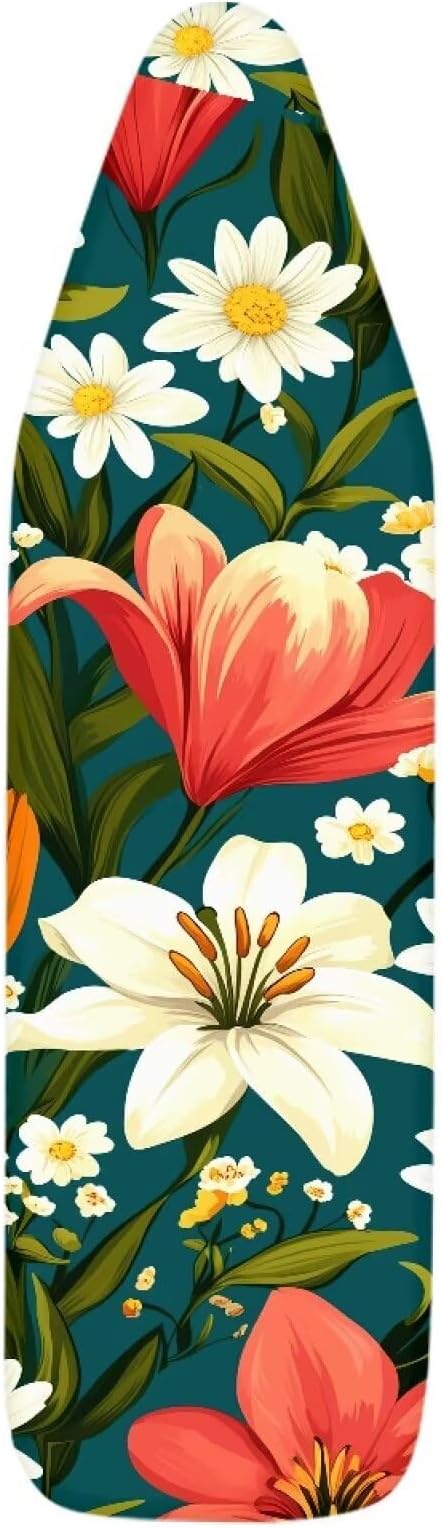 Narcissus Cover for Ironing Board 15x54 Inch Standard Size Flower Print Iron