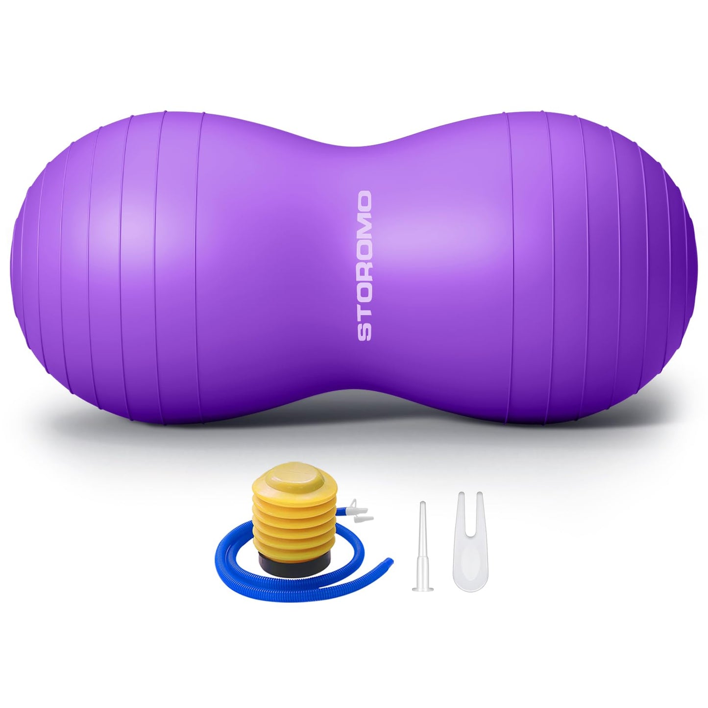 STOROMO Peanut Ball,Peanut Exercise Ball,Yoga Ball,Pregnancy Ball,Peanut Stability Ball,for Kids Therapy,Labor Birthing,Core Strength Training(Include Pump) (39x20 inch (100x50cm),Purple)