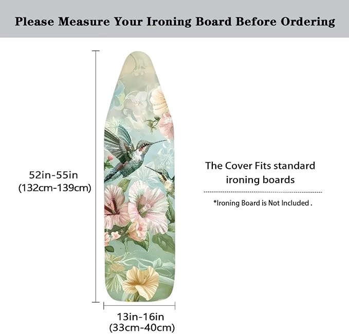 ZDCUSTOM Flower Hummingbird 15x54 Inch Standard Size Iron Covers