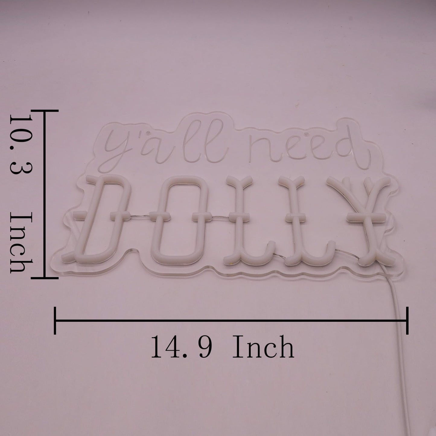 Y'all Need Dolly Neon Sign,Dolly Light Up Sign,For Wall Decor Home Decor USB Powered Christmas Birthday Gift