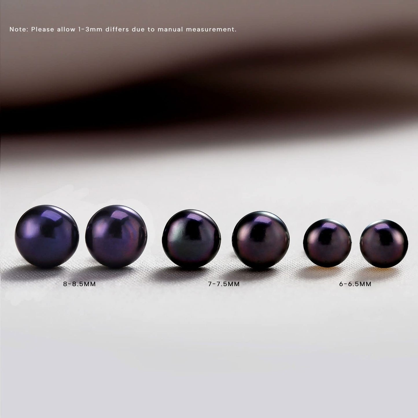 YAMI Pearl Earrings for Women, 925 Sterling Silver Hypoallergenic Stud, Saltwater Cultured Black Pearl, Classic & Elegant Jewelry Gifts for Her, 9-9.5MM