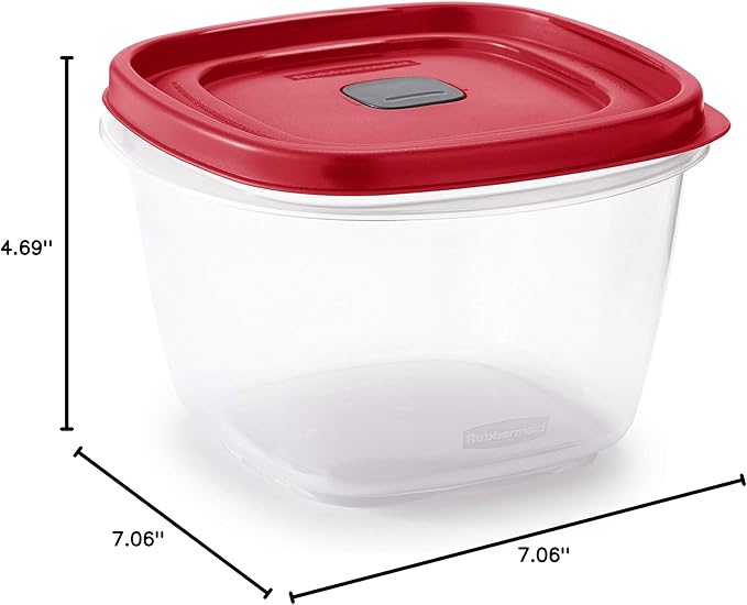 Rubbermaid Easy Find Vented Lid Food Storage Containers 7-Cup Red