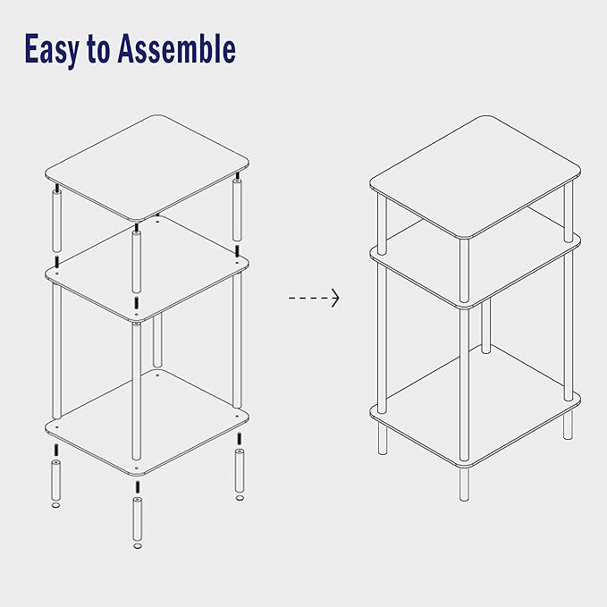 Tempered Glass Side Tables Set of 2 Acrylic End Table