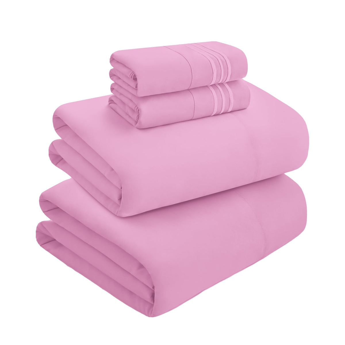 Mocassi Full Size 4-Piece Bed Sheet Set - 1800 Premium Hotel Quality Microfiber 18-24 Inches Extra Deep Pocket Fitted Sheet- Luxury Soft, Breathable, Wrinkle, and Fade Resistant, Light Pink