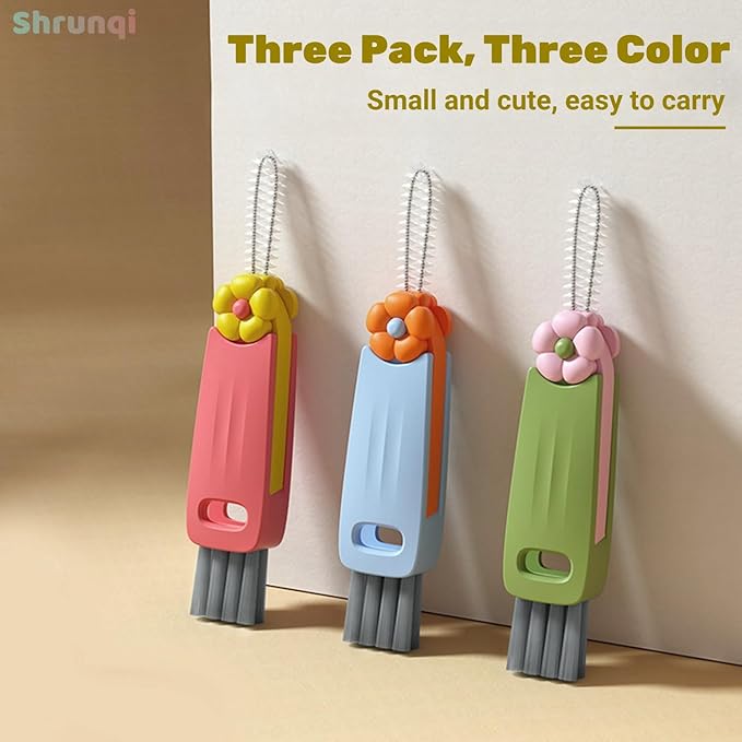 3 in 1 Cup Lid Cleaning Brush, 3 in 1 Multifunctional Cleaning Brush Portable