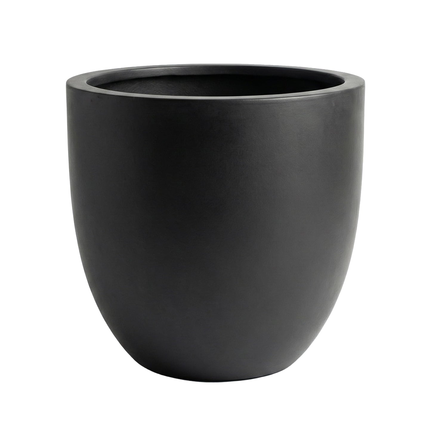 DTY Mount Yale 15.7" D x 15" H (Pot Opening 12.2") Fiberstone Planter with Drainage Hole, Weather Resistant for Indoor and Outdoor, 2 Extra Coco Mats - Black, Medium
