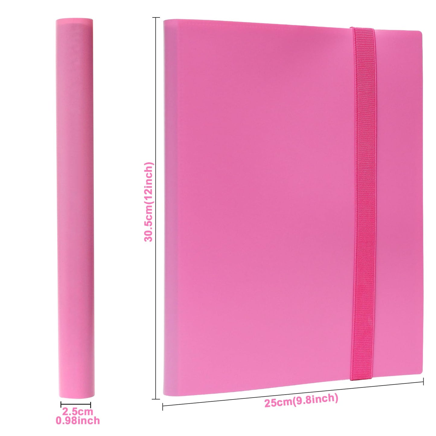 GEAoffice Card Binder 9 Pocket, 360 Pockets Trading Card Album Folder for Standard Cards, Side Loading Collection Folder for MTG, TCG, Sports (Rose Pink)