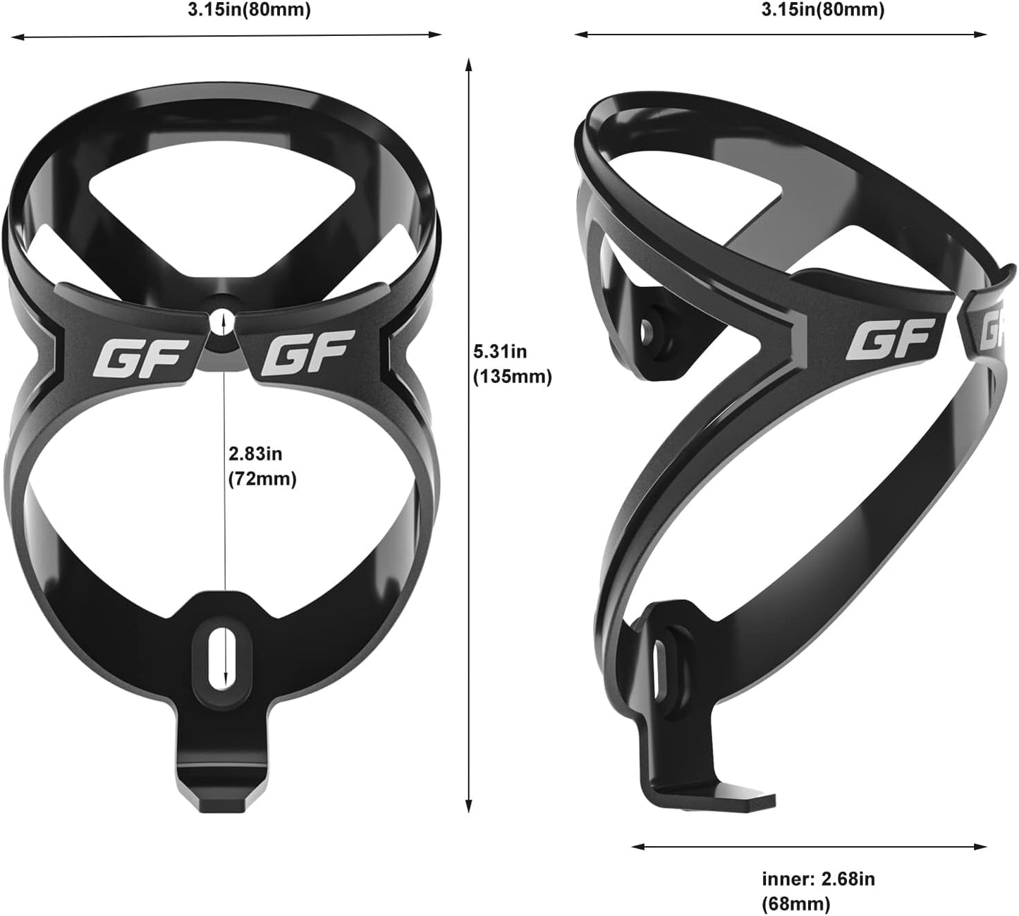 GEMFUL Bike Water Bottle Holder and Bicycle Bottle Combo 2 Pack Squeeze Cycling Water Bottle Cage 24oz 750ml Bpa Free Leakproof for Mountain Road Bikes Riding Cycle