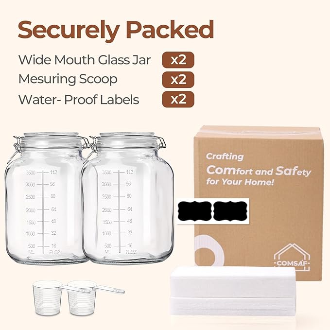 ComSaf Large Glass Storage Containers