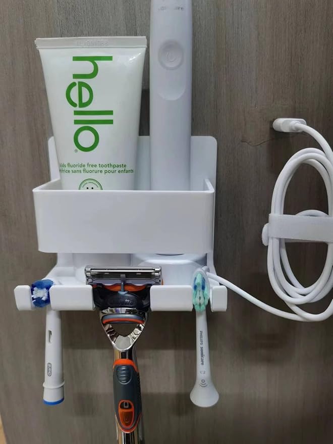 Electric Toothbrush Holder Wall Mounted, Electric Toothbrush Cord Organizer