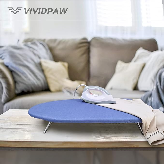 Tabletop Ironing Board Cover and Pad 12.5 x 32, Elastic Edge, Silicone Coated