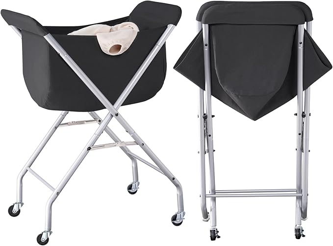 ELYKEN Laundry Cart with Wheels, 32”H Easy Rolling Laundry Hamper with
