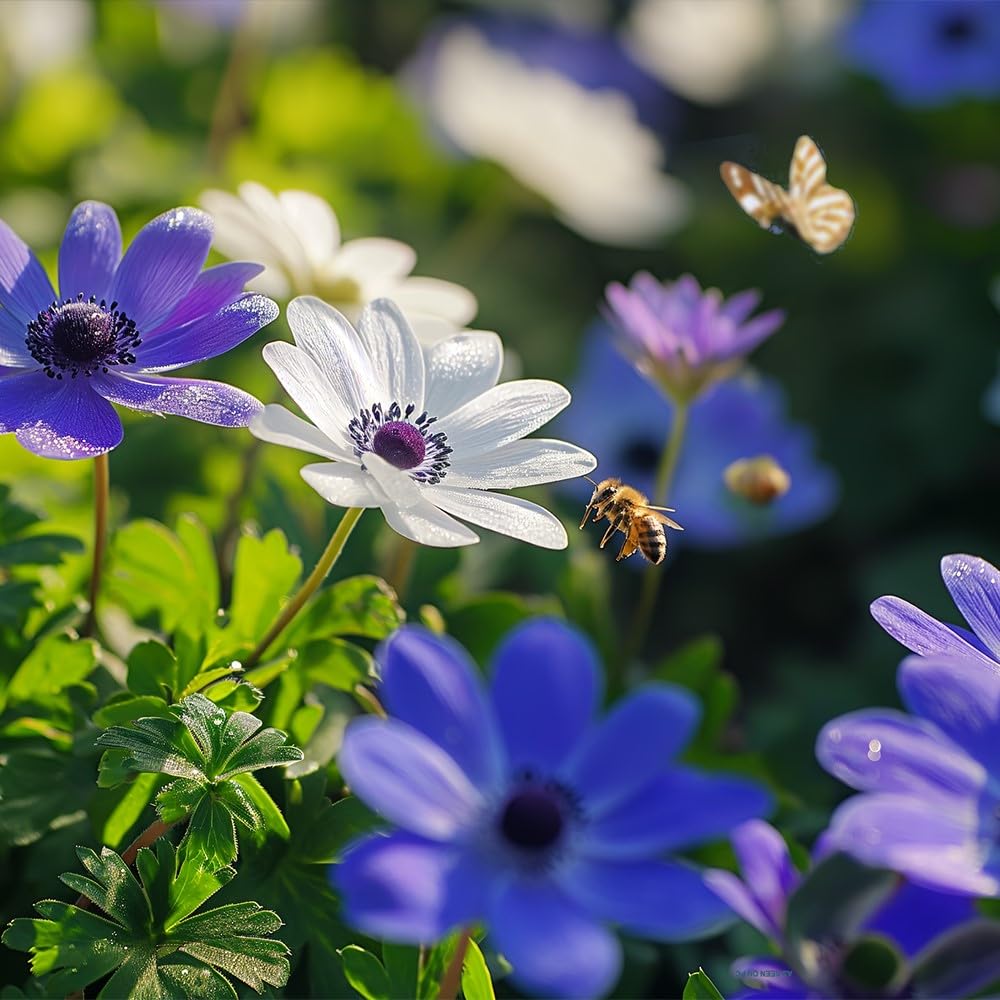 Amazing Deal! Anemone Blanda “Fireworks” – Colorful Perennial Flower Bulbs | Shade-Loving Windflowers in Purple, White, Pink & Blue | Attracts Butterflies & Bees | Zones 3–8 - (30 Bulbs)