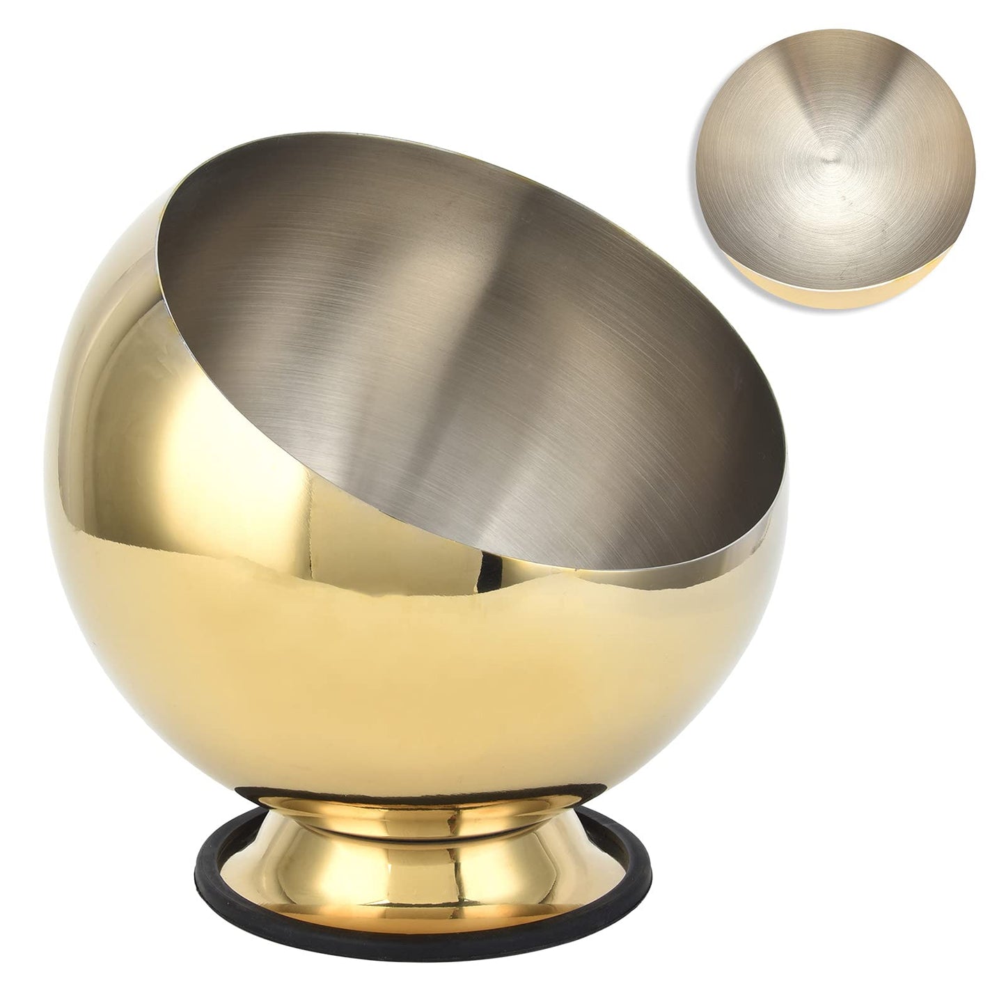 Hapivida Stainless Steel Gold Seasoning Oblique Bowl Mirror Polished Surface Larger Storage Capacity for Kitchen Living Room (Medium)