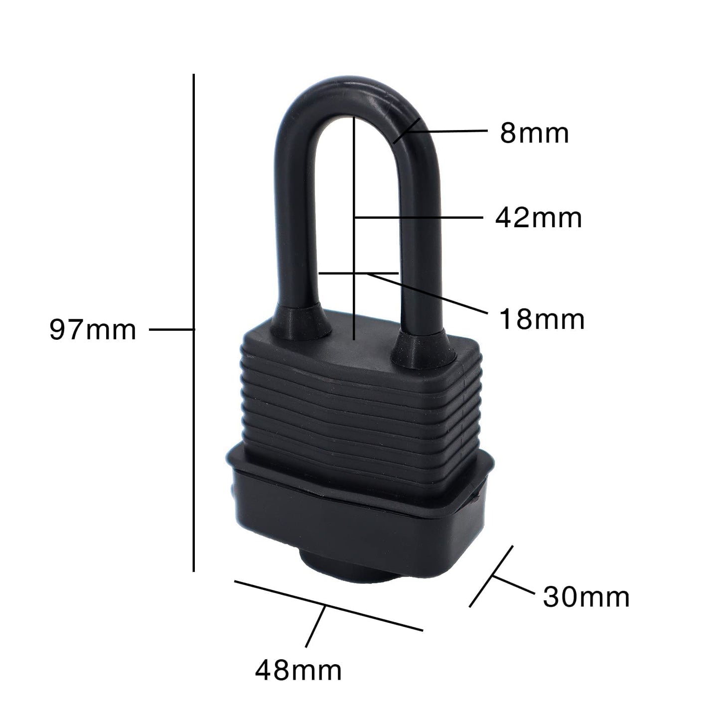 SafiSwords Waterproof Padlocks Keyed Alike for Outdoor use, Covered Heavy Duty Laminated Steel Lock, 1-9/16 Inch. Wide, Long Padlock, Bulk Locks with Same Keys, Pack of 72