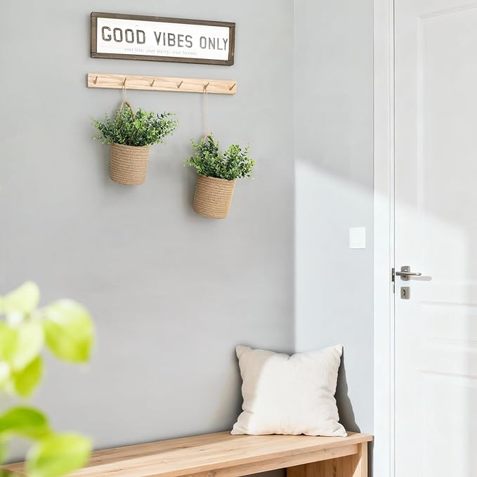Dahey 2 Pack Wall Hanging Rope Basket