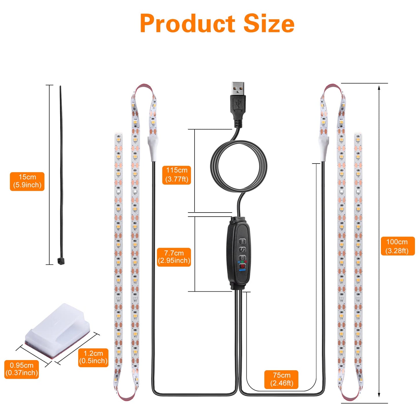 Grow Light Strip Waterproof Grow Lights for Indoor Plants Full Spectrum Plant Grow Lights Indoor with Auto ON/Off Timer White Red 120 LEDs Sunlike Grow Lamp for Plant Light for Indoor Plants (1)