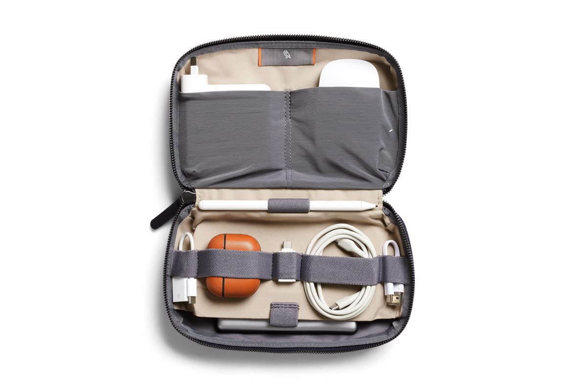 Bellroy Tech Kit (Tech Accessories Organizer Pouch, Zipper Closure, Stores Power Bank, Phone Charger, Cables & More) (Navy)