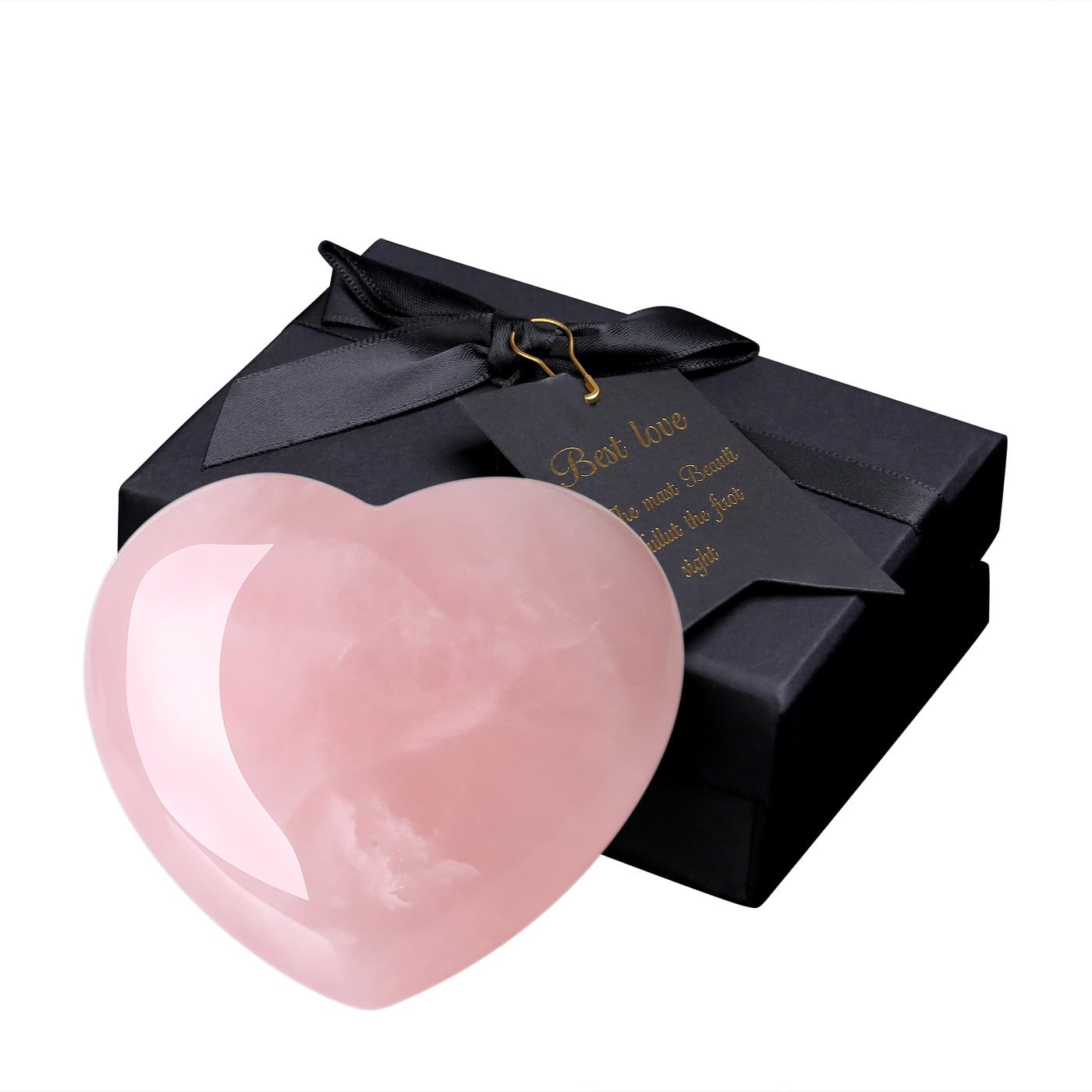 MAIBAOTA 60 mm Rose Quartz Crystals Heart Stone Mothers Day Birthday Gifts for Mom Women Crystal Gifts for Women Natural Reiki Gemstone Polished Heart Shaped Rocks Meditation