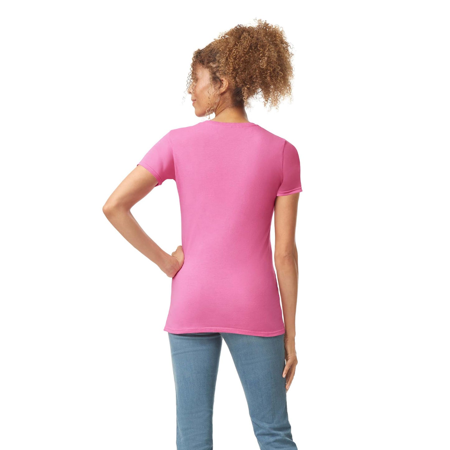 Gildan Women's Softstyle Cotton T-Shirt, Style G64000L, Multipack, Azalea (2-Pack), Large
