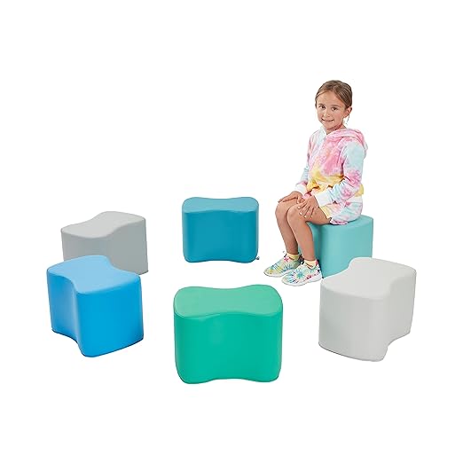 ECR4Kids SoftZone Toddler Modular Stool Seating Set, Classroom Furniture