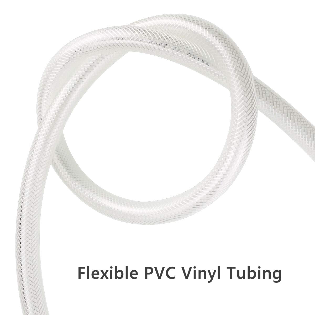 3/8" ID x 10 Ft High Pressure Braided Clear PVC Vinyl Tubing Flexible Vinyl Tube, Heavy Duty Reinforced Vinyl Hose Tubing, BPA Free and Non Toxic