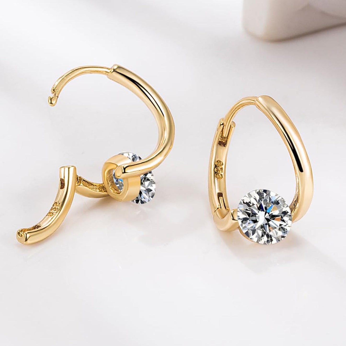 Honorable Joy Lymphatic Earrings for Women, Lovefinity™ Lymphatic Magnetotherapy Earrings Halolux Lymphvity Germanium Hoop Earring Jewelry(Gold&Gold)