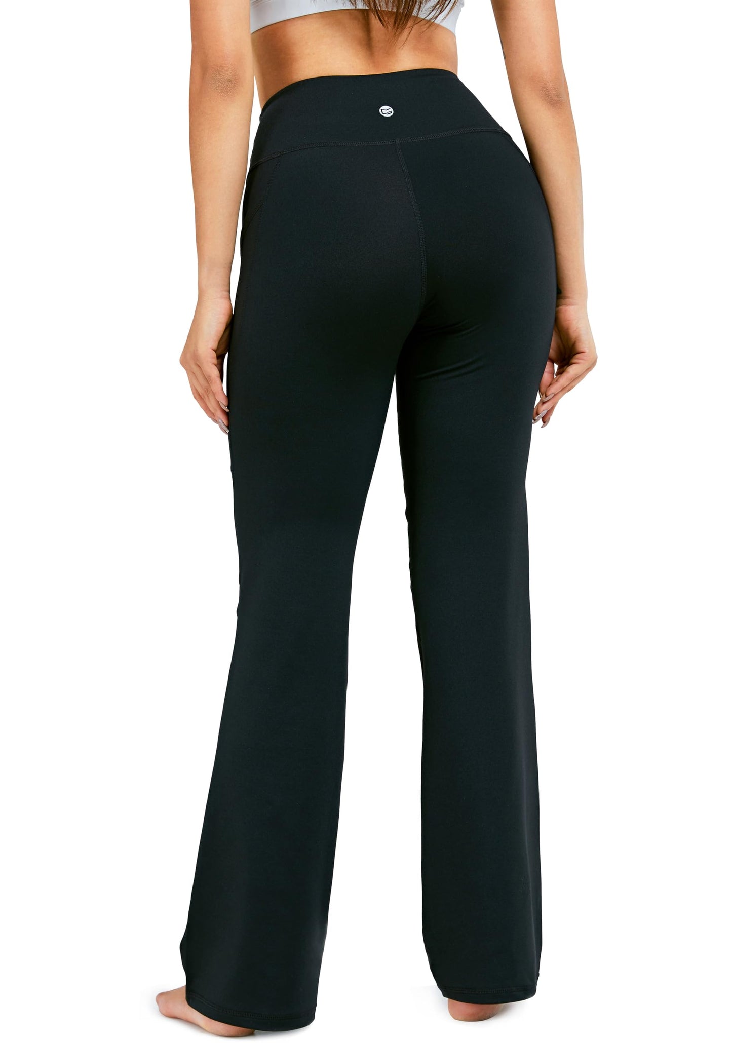 28"/30"/32"/34" Inseam Women's Bootcut Yoga Pants Long Bootleg High-Waisted Flare Pants with Pockets BlackFlare_28_Large Black