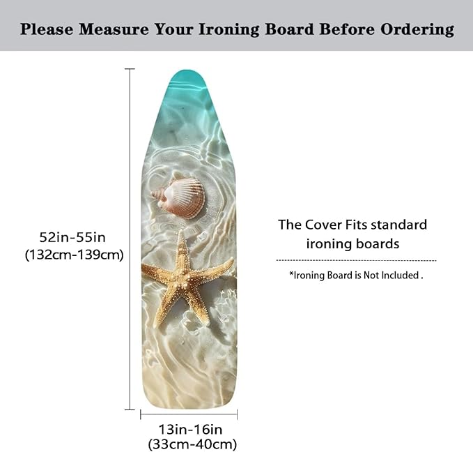 Household Iron Board Covers, Starfish Shell Beach Print Ironing Board Cover