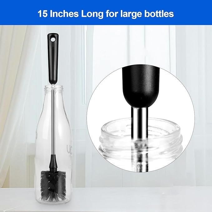 3 Pack Bottle Brush Set, Long Handle Baby Bottle Brush Cleaner