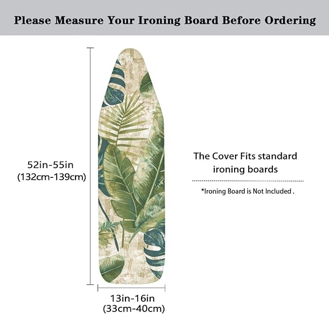 Tropical Palm Ironing Board Cover and Pad 15x54 Standard Size Ironing Board