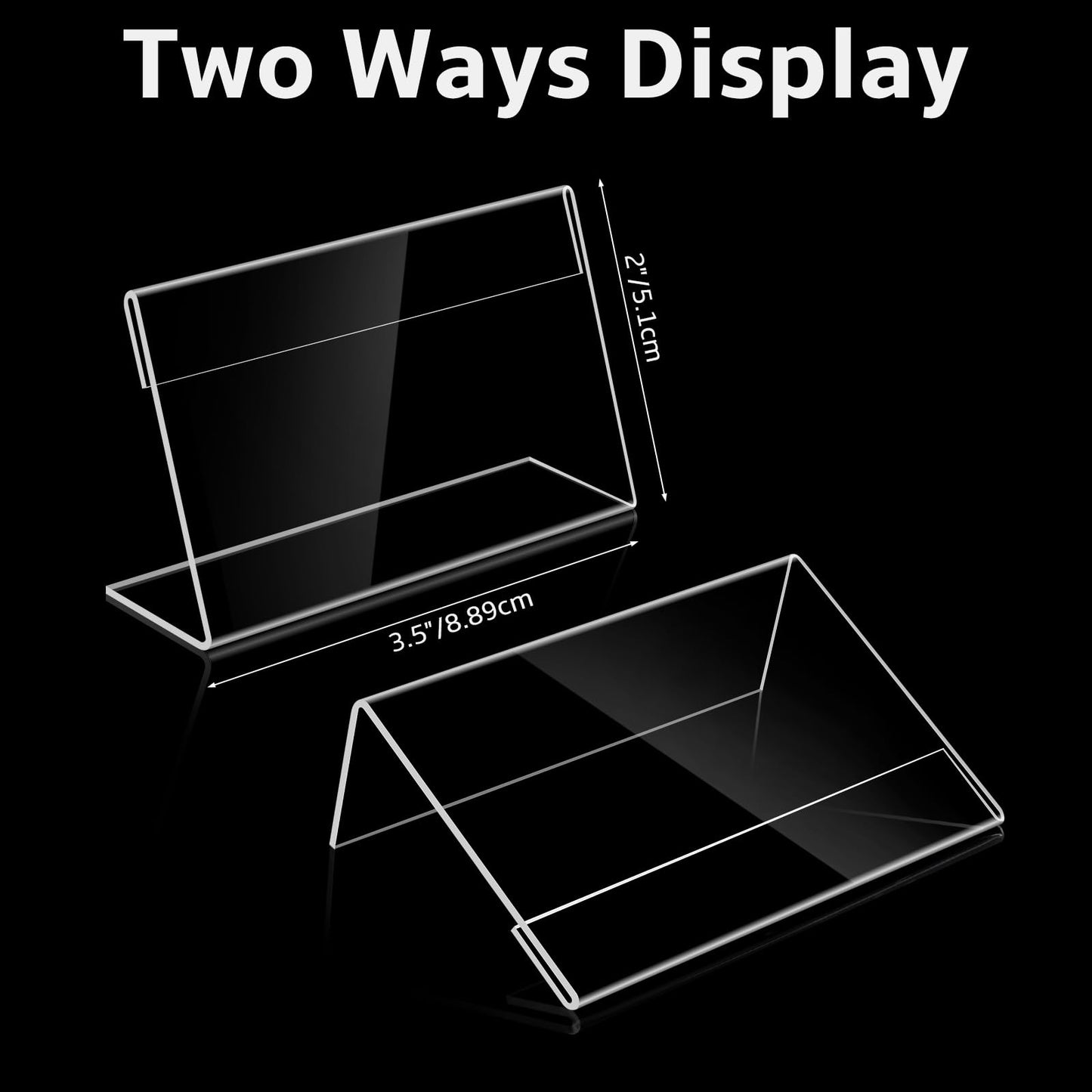 30 PCS Small Acrylic Sign Holder 3.5" x 2", Mini Acrylic Food Sign Labels for Party Buffet, Retail Price Display Holder, Clear Plastic Table Counter Top Stand for Place Cards, Name Card, Wedding Signs