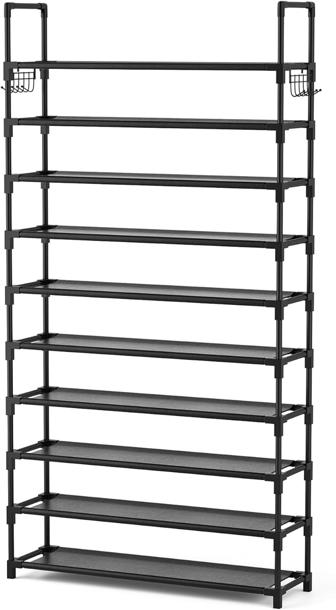 VTRIN 10 Tier Shoe Rack Tall Large Capacity 50 Pair Wide Shoe Organizer
