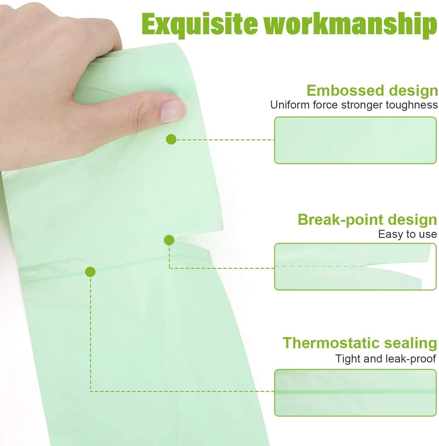 1.2 Gallon Small Trash bags: Small Trash bags Mini Bathroom Garbage Bags Fit 4.5 Liter Trash-Can-Liners for Bathroom Kitchen Office (150 Counts, Green)