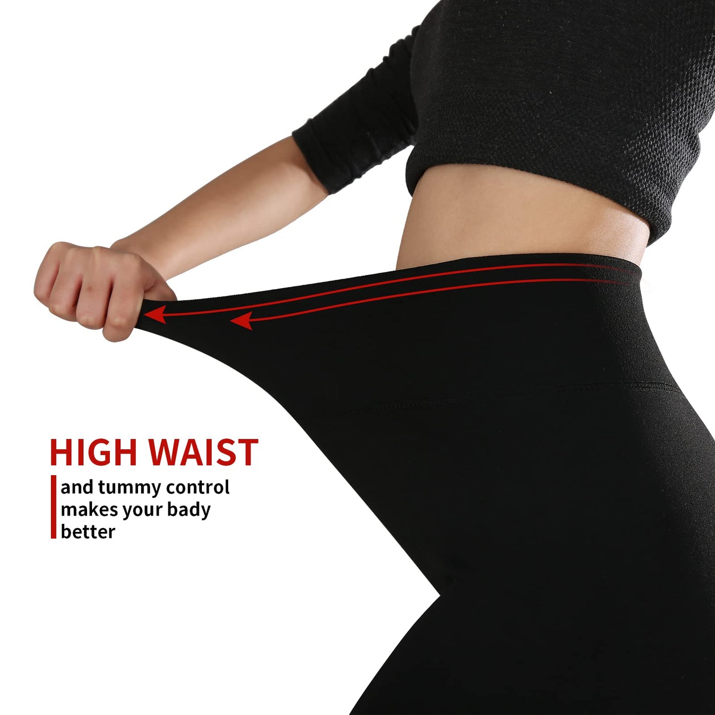 TRIUNION 3 Pack Fleece Lined Leggings Women High Waisted Thermal Winter Yoga Pants for Women Warm Running Workout Leggings