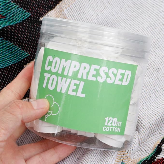 120 Pcs Mini Compressed Towels, Disposable Face Compressed Towel, Compressed
