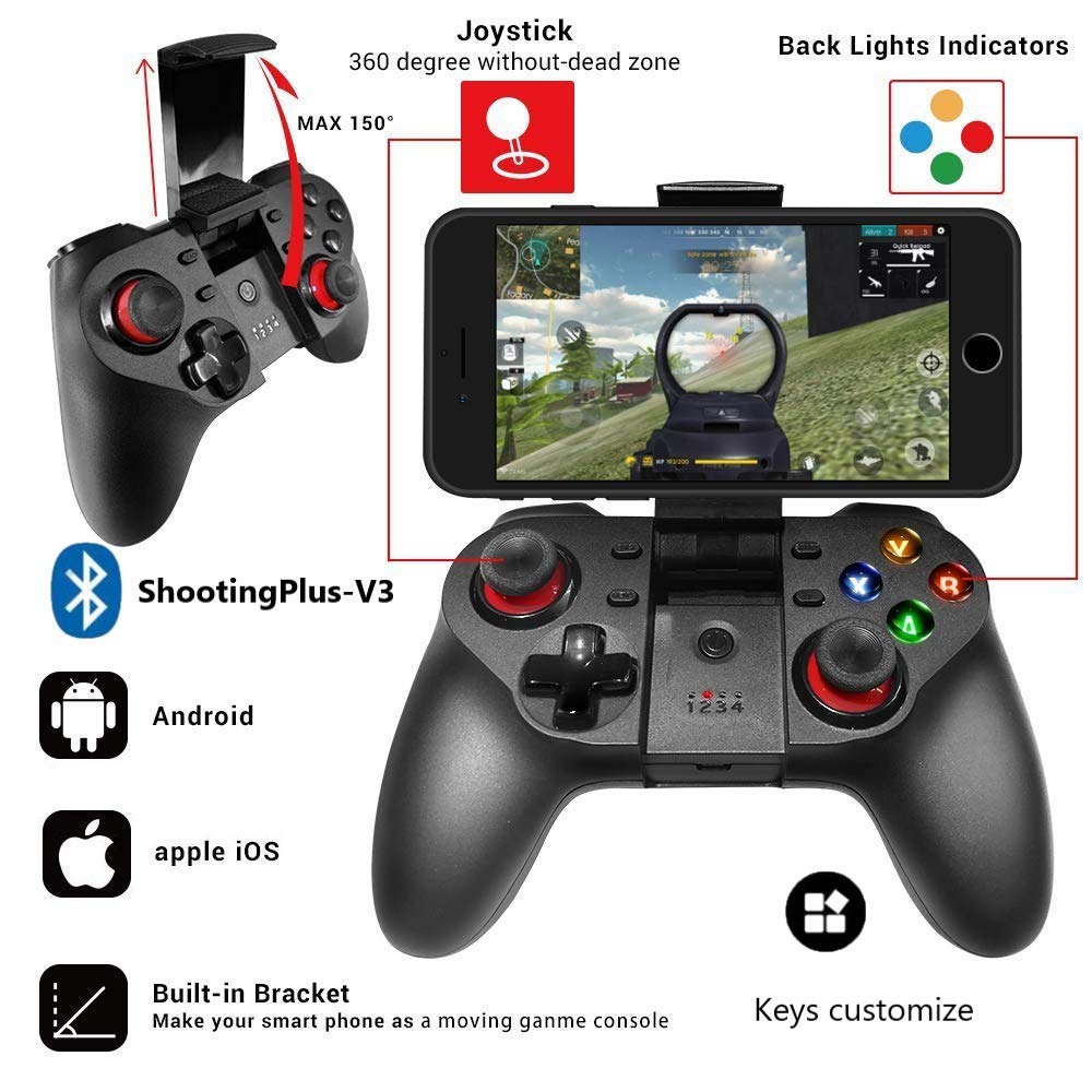 TECGAMER Mobile Game Controller, Wireless Bluetooth Gamepad Joystick Multimedia Game Controller Compatible with Android Windows PC, Perfect for the most games-NO SUPPORTING IOS 13.4 or above