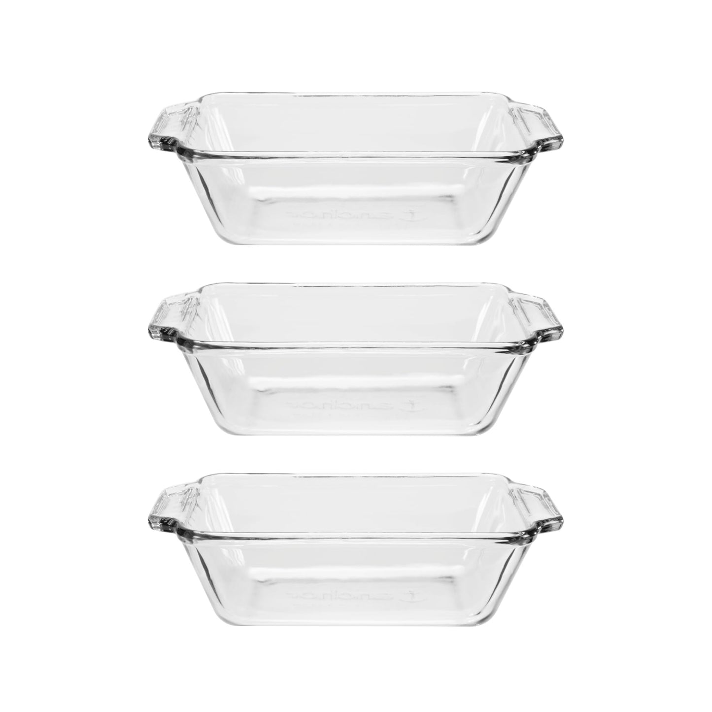 Anchor Hocking Glass Bread Pan, 1.5 Quart Loaf Pan, Set of 3