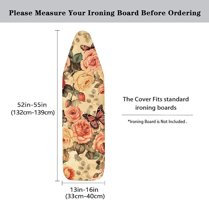 ZDCUSTOM Flower Butterfly Tabletop Ironing Board Cover Standard Ironing Board