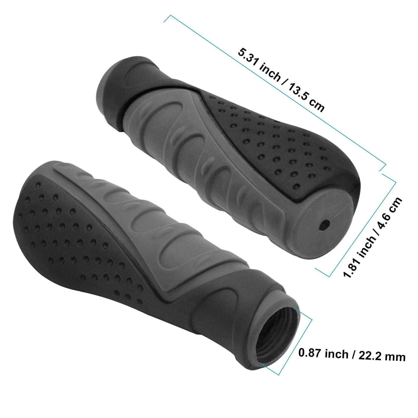 TRELC Antislip Bicycle Handlebars Grips Protector for Bicycle/Mountain Bike/Road Bike/Folding Bike (Black+Grey)