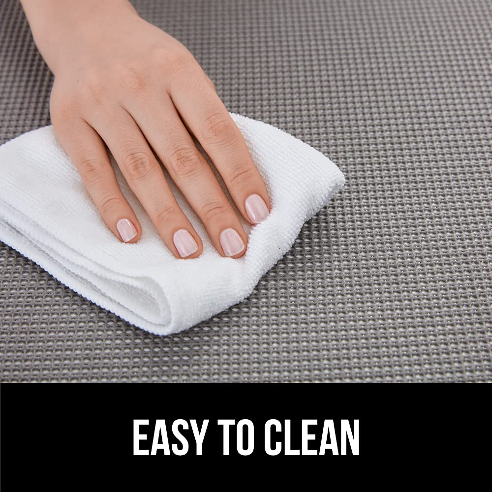 GORILLA GRIP powerGRIP Drawer Shelf and Cabinet Liner, Thick Strong Hold, Non-Adhesive Liners Protect Kitchen Cabinets and Cupboard, Bathroom Drawers, Easy Install, Breathable Mat, 12" x20', Beige