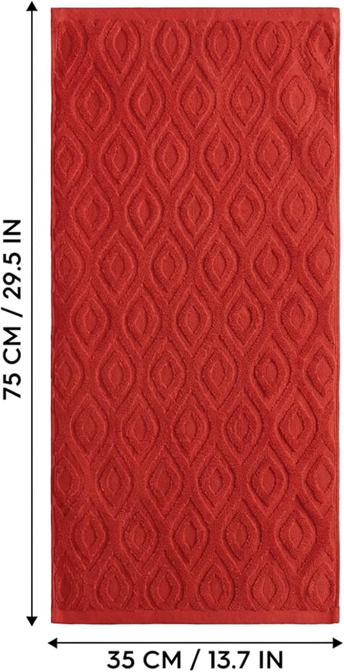 Artoid Mode 1 Pc Red 3D Diamond Grid Jacquard Hand Towels
