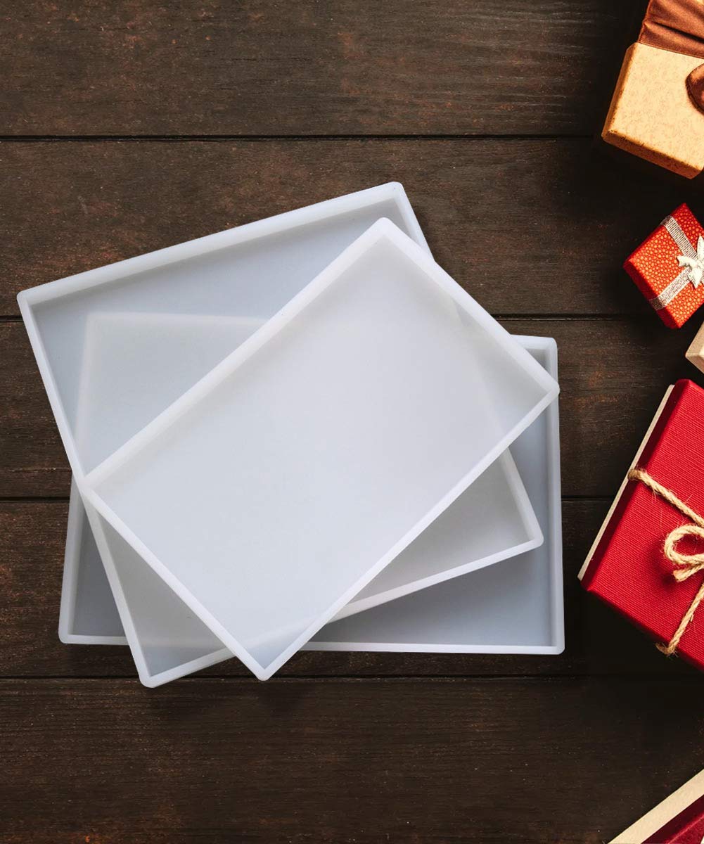 1 Pack Large Square Tray Mold, Oversized Silicone Casting Molds for Resin, DIY Resin Coaster Silicone Mold 9.8x9.8in
