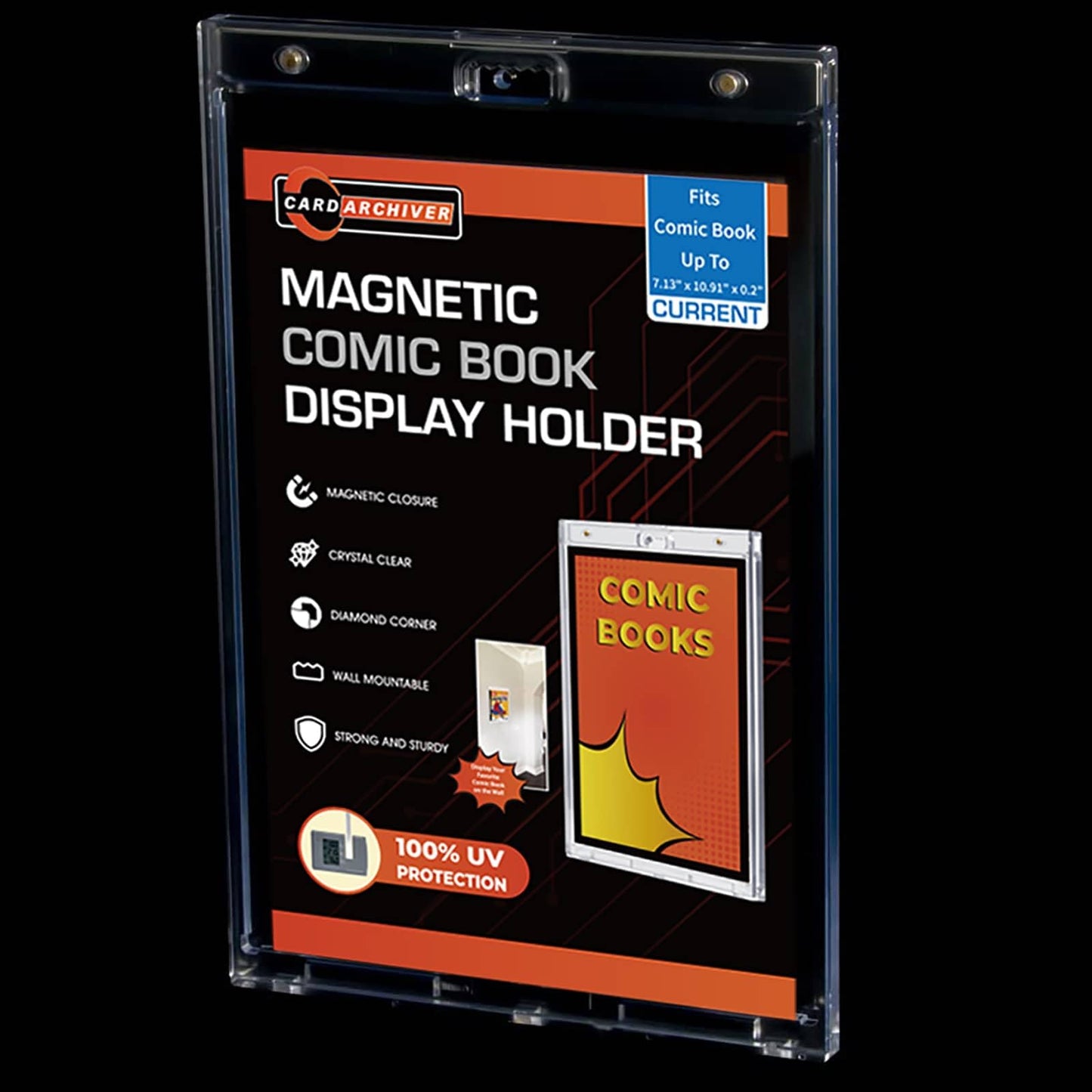 2ct Current Magnetic Display-Cases - Crystal Clear One Touch Comic-Book Holders, UV Protection Slab Protectors, Premium Wall-Mountable Holders