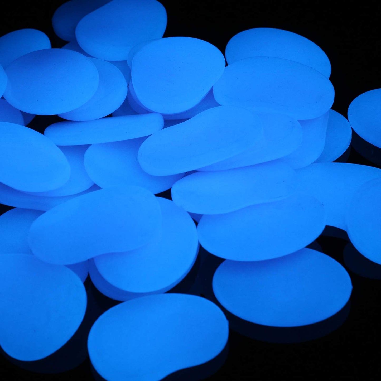 Shiny Stone Glow in the Dark Stones, Purple, Flake Shape, 44pcs, 315g