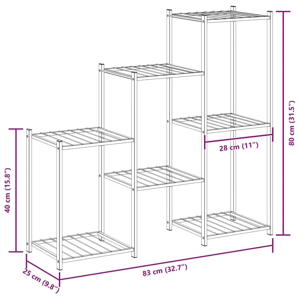 MBDRKVGF 5-Tier Metal Flower Stand, Indoor Outdoor Plant Shelf for Corner, Black Iron Display Rack for Living Room Balcony, Modern Vertical Tiered Plant Holder