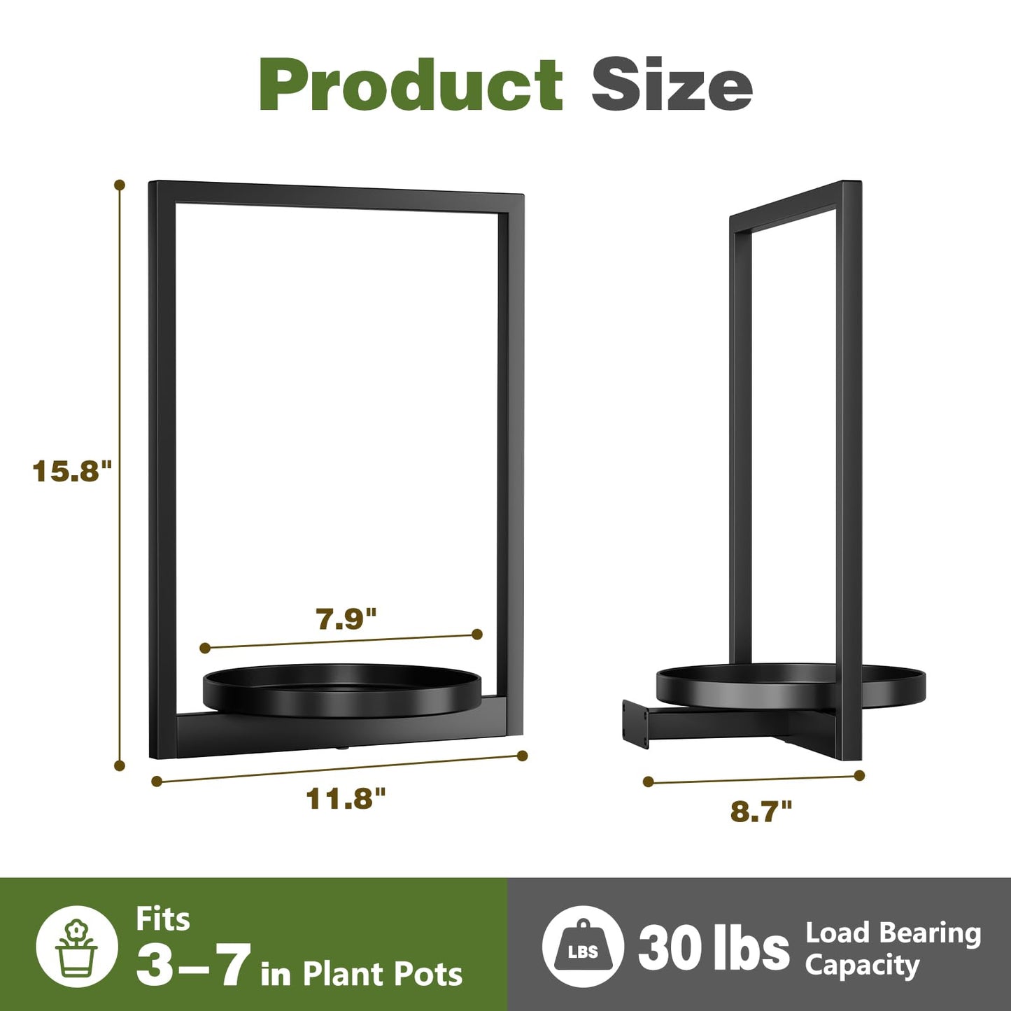 Qiaogreen Hanging Planters for Indoor Plants - Aesthetic Photo Frame Style Wall Plant Holder - Metal Window Plant Shelves, Wall Plant Hanger for Lingving Room Home Gardening Wall Decor (3-Pack)