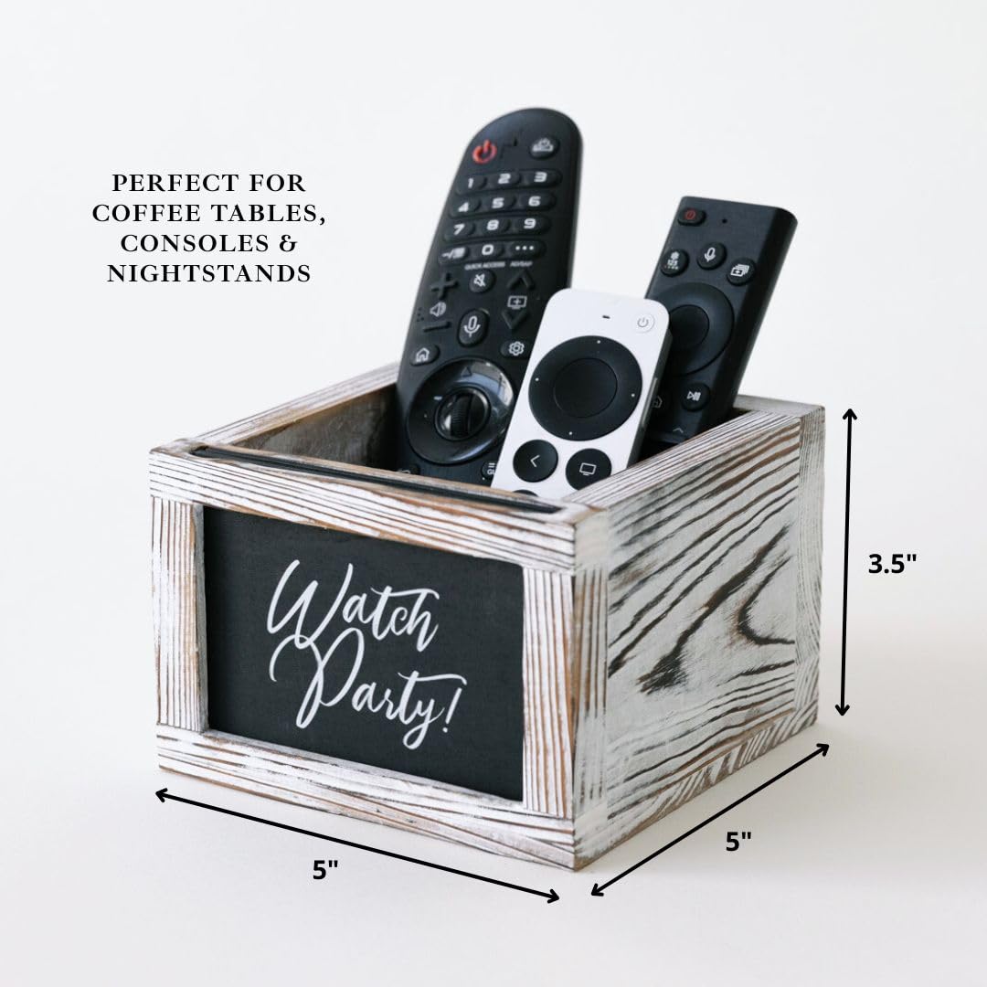Remote Control Holder- Rustic TV Remote Holder - Remote Caddy Farmhouse Decor- House Warming Gifts - New House Essentials- Tv Stand Decor - Bedside Remote Control Holder - Remote Holder For Table